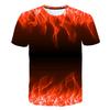 Colorful Flame  3D Printing T Shirt Man Summer O-Neck Short Sleeve Oversized Top Casual Tee Loose Streetwear Harajaku