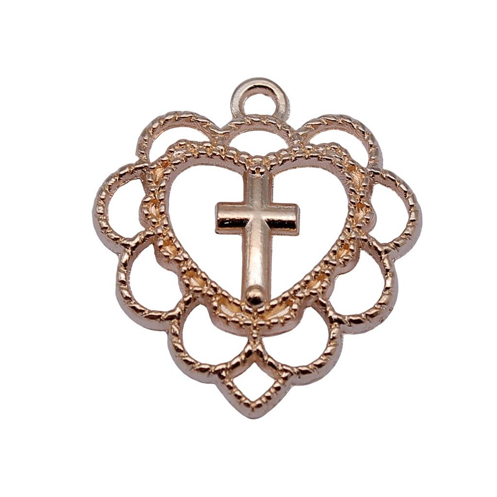 Vintage Cross Charms Multi Color Alloy Pendants For Religious Christian Jewelry