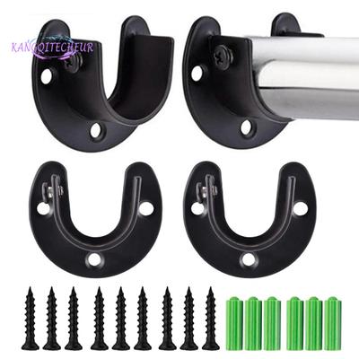 Closet Rod Bracket Set,1 Set, Rustproof, Corrosion Resistant, Simple Installation, Curtain Rod Holder, Closet Rod Support Kit