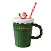 Christmas Themed Beverage Cup Seasonal Ceramic Mugs Practical Christmas Hot Beverage Cup for Coffee Milk