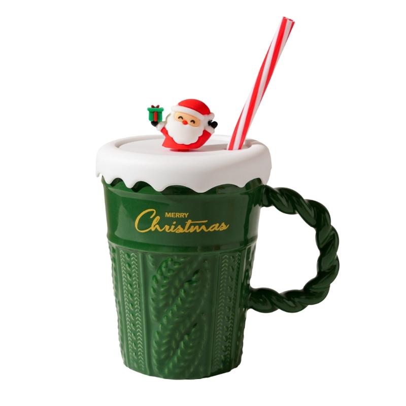 Christmas Themed Beverage Cup Seasonal Ceramic Mugs Practical Christmas Hot Beverage Cup for Coffee Milk