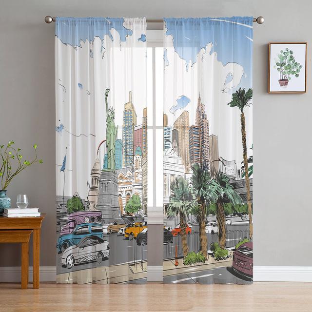 Cartoon Wolken En Sterren Transparant Gordijn Voor Woonkamer Slaapkamer Voile Drapage Keukenraam Tule Gordijnen Home Essentials