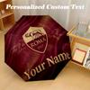 8 Rib Auto Folding Umbrella AS Roma Print Custom Name Text Portable Rain Gear