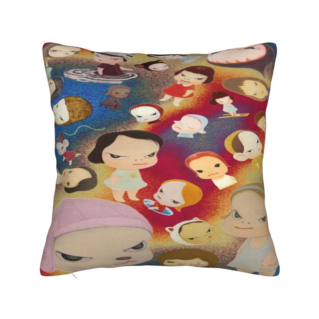 Art Yoshitomo Nara Printed Pillowcase Cushion Cover Throw Pillow Cover Warm Bed Decoration Square Multiple Sizes