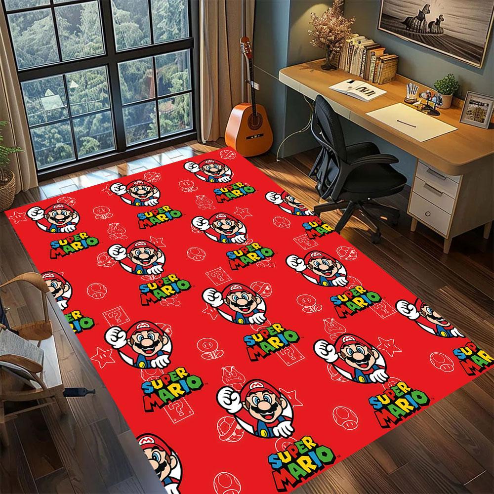 Mario Anime Character Carpet for Living Room Bedroom Home Decor Cool Movie Mat Play Floor Mat