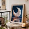 DIY Diamond Art Pearl Painting Kit for Adults,  Moon Over The Sea Special Shaped Pearl Art Painting Wall for Home Office Decor Handmade Gift