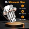 M12*1.25 Stainless Steel Magnetic Oil Drain Plug (with Extra 4 Copper Gaskets), Oil Pan Drain Nut Bolt, Anti Leakage Seal Compatible with Most Cars,