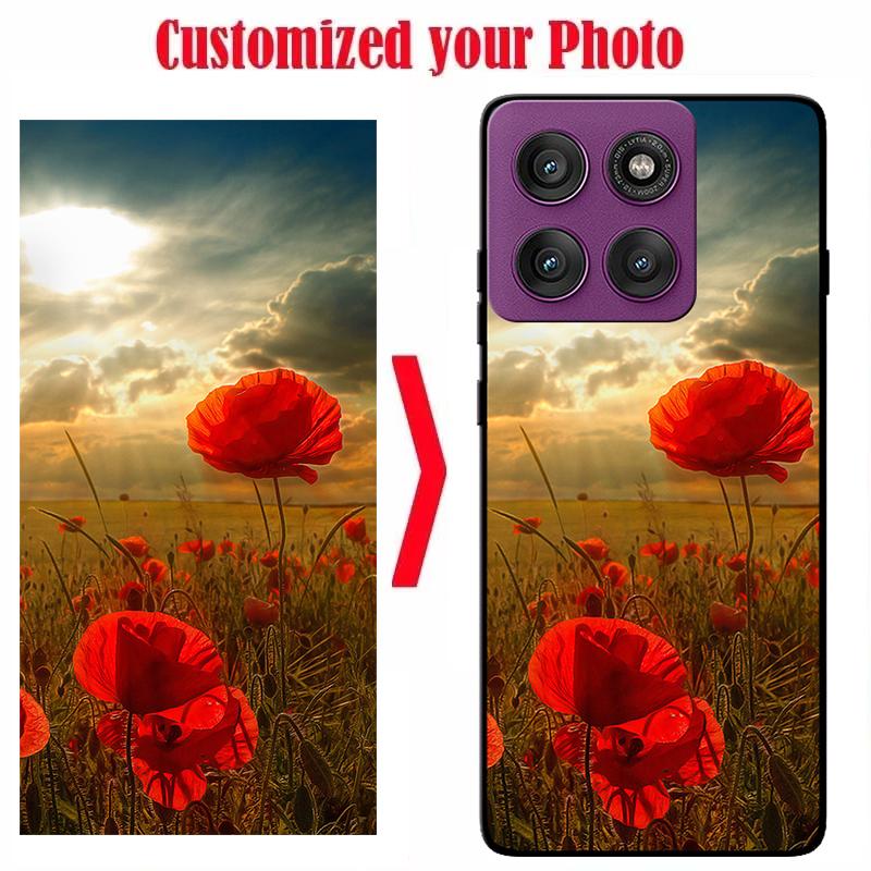 Customized DIY Black Silicone Soft Phone Case For Motorola Edge 60 Pro 60 Fusion 60 Stylus Edge 50 Fusion 50Pro 50Neo Back Cover