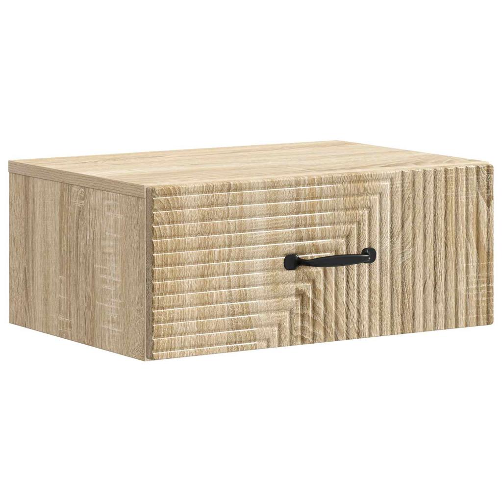 Wall Mounted Nightstand Set 2 pcs Sonoma Oak 49 x 34.5 x 20 cm