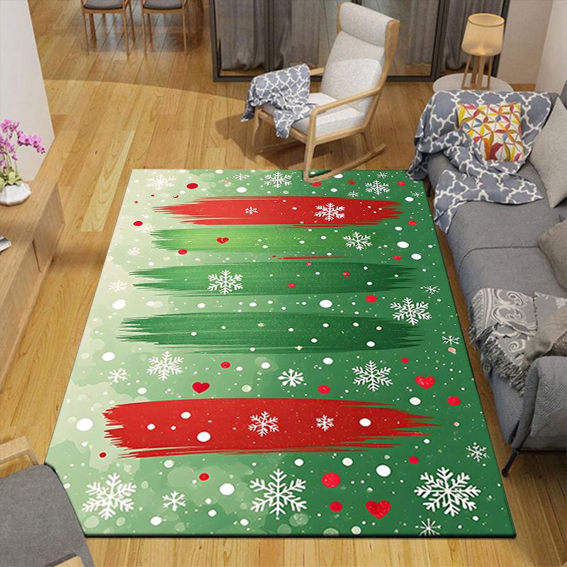 1Pc Christmas Candy Cane Rug Office Carpet Indoor Outdoor Doormat Nonslip Soft And Comfortable Living Room Christmas Halloween Gift D91815