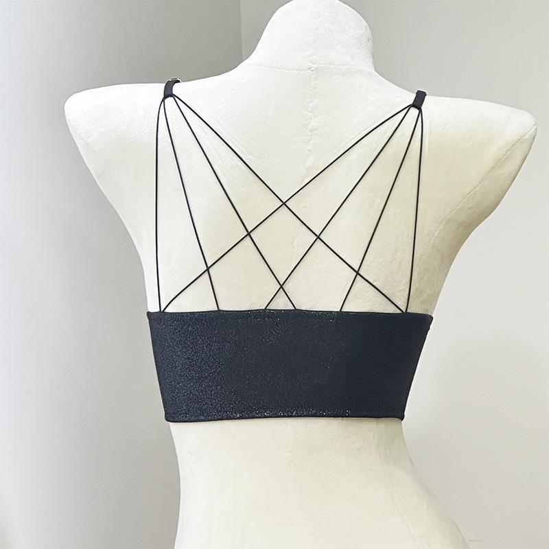 French underwear sexy thin glossy thin shoulder strap front buckle beautiful back underwear suspender triangle cup no steel ring bra