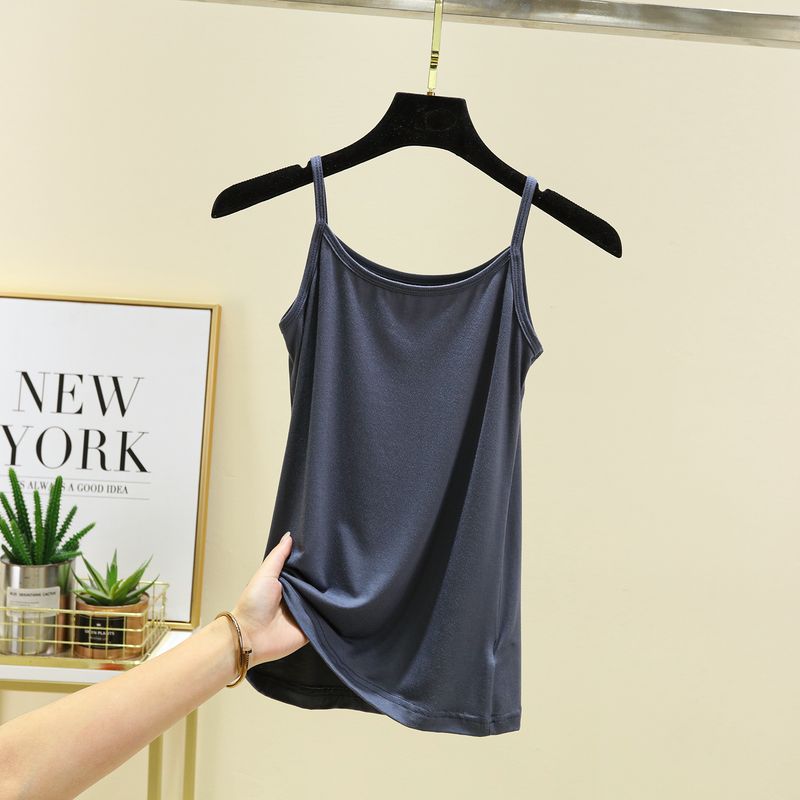 

Модальная майка-основа для женщин Весна Лето Верхняя одежда Большой размер Жилет Свободный Облегающий Внутренний слой Тонкие Топы без рукавов Iron Gray 2XL (70.00 kg-80.00 kg recommended