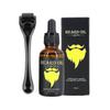 Zestaw do wzrostu brody, Derma roller do brody 0,3 mm, Olejek do brody dla mężczyzn Wspomaga wzrost włosów na twarzy, Stymuluje wzrost nowych i starych włosów