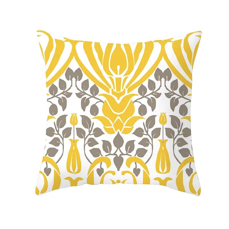 Lemon Pineapple Cushion Cover 45x45cm Summer Yellow Pillow Case Sofa Decoration Pillow Cover Geometric Striped Throw Pillowcase