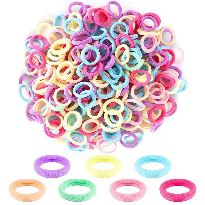 Multi Color Hair Holder Tie Soft Tiny Small Elastic Rubber Bands Braiding for Kids Girls, Mini Rubber bands Ties For Girls And Women (Multicolor)