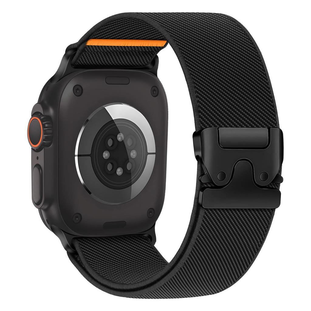 Cross-Border Compatible Elastic Nylon Band for Apple Watch (Series 1-9) with Parachute Buckle.