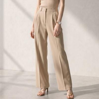 Melting Brown Women Semi Wide Slacks High Waist