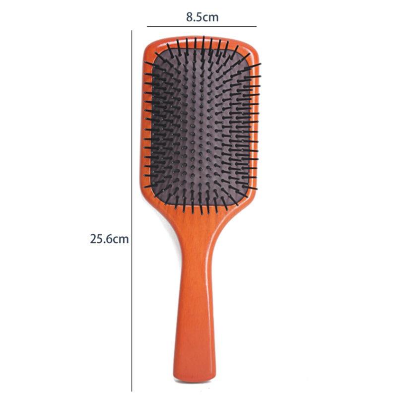 

Деревянная оздоровительная массажная расческа Расческа для волос Расческа для укладки вьющихся прямых волос L