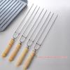 OEING Stainless Steel BBQ Skewers with Wooden Handles (5-Pack)