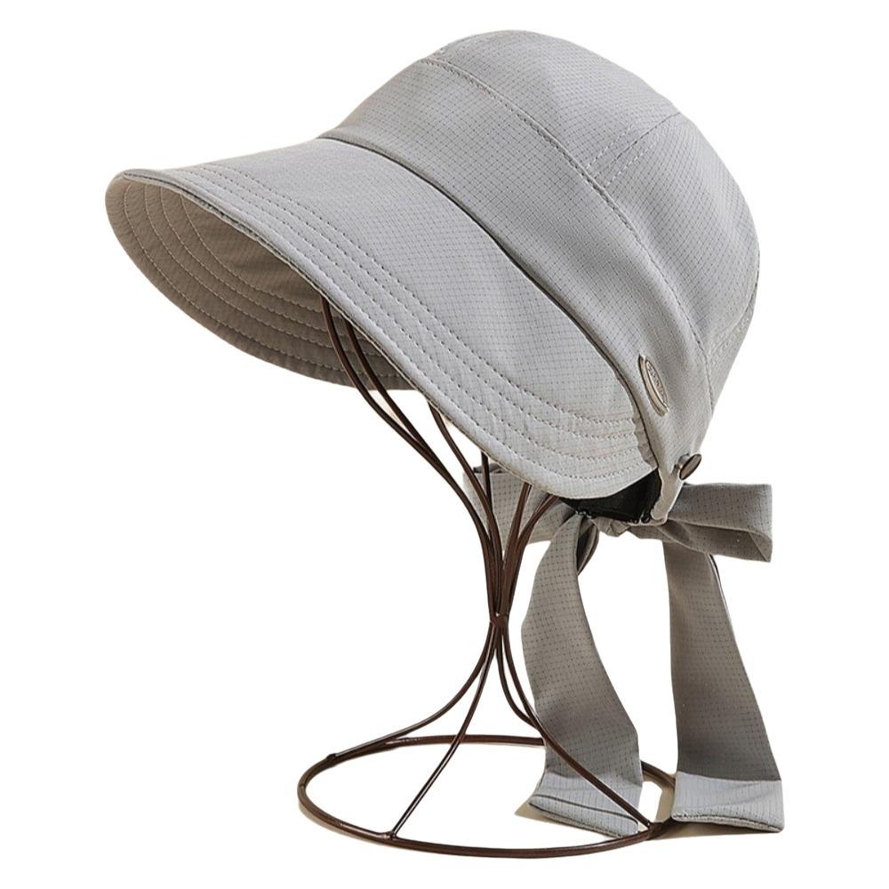 

with Bow Women Sun Hat Ribbon Peaked Cap Fashion Wide Brim Bucket Hat Fishing серый
