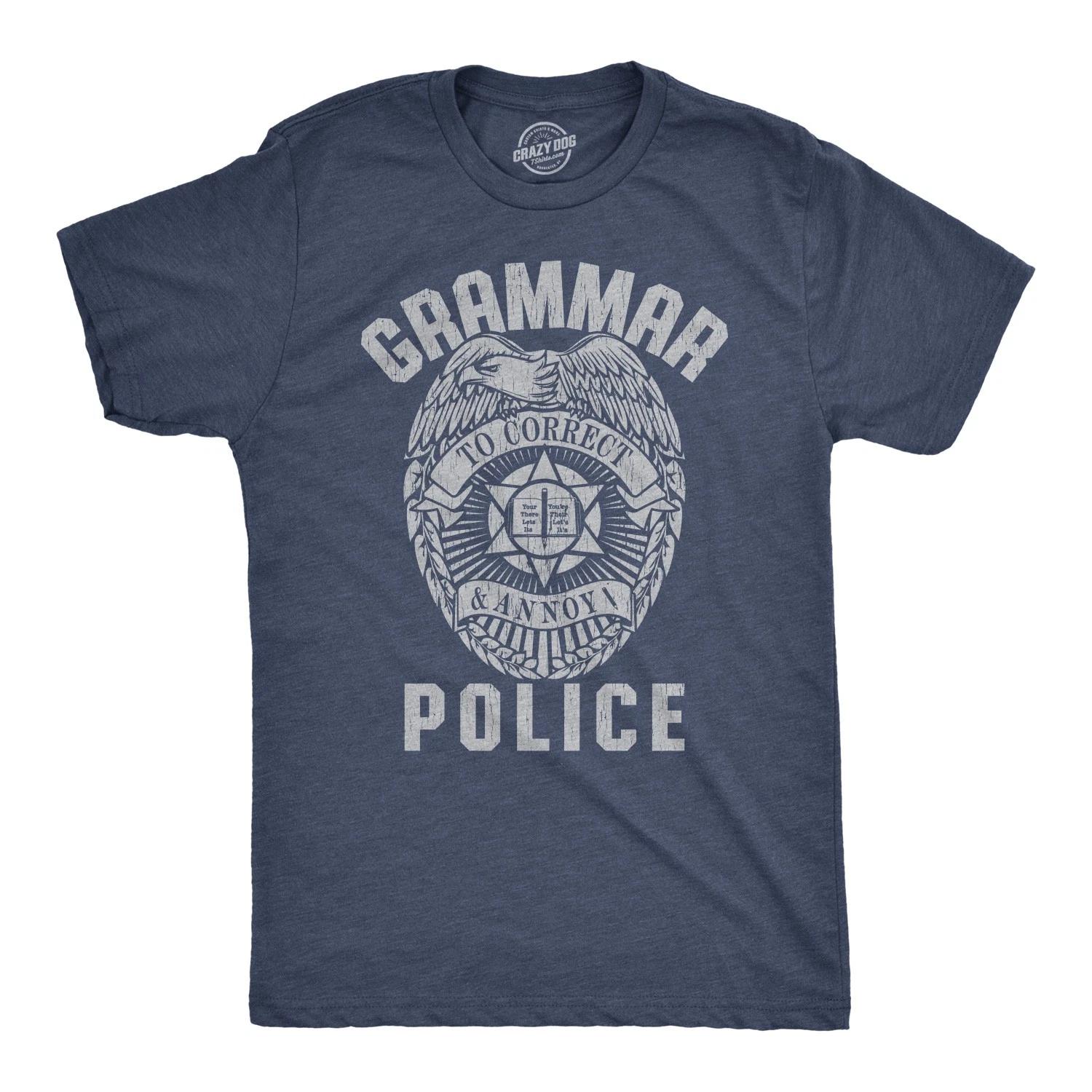 Mens Grammar Police T Shirt Funny Sarcastic English Tee XXXXL