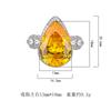 Manufacturer's Copper Rings Women's Jewelry Zircon Water Droplet Shape Chinese Red Sea Blue Yellow Luxury Fashion High-end Sense