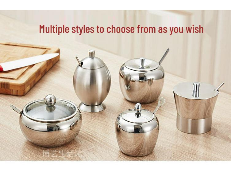 Stainless Steel Spice Jar - 304 Salt & Sugar Container for Kitchen Essentials
