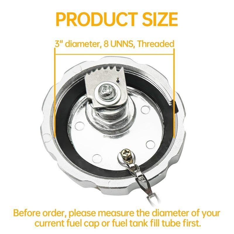 For Volvo VN VNL Series& Mack Truck Compatible 3" Diesel Fuel Cap Locking Mechanism- Part Numbers 20770691 20511590 Accessories