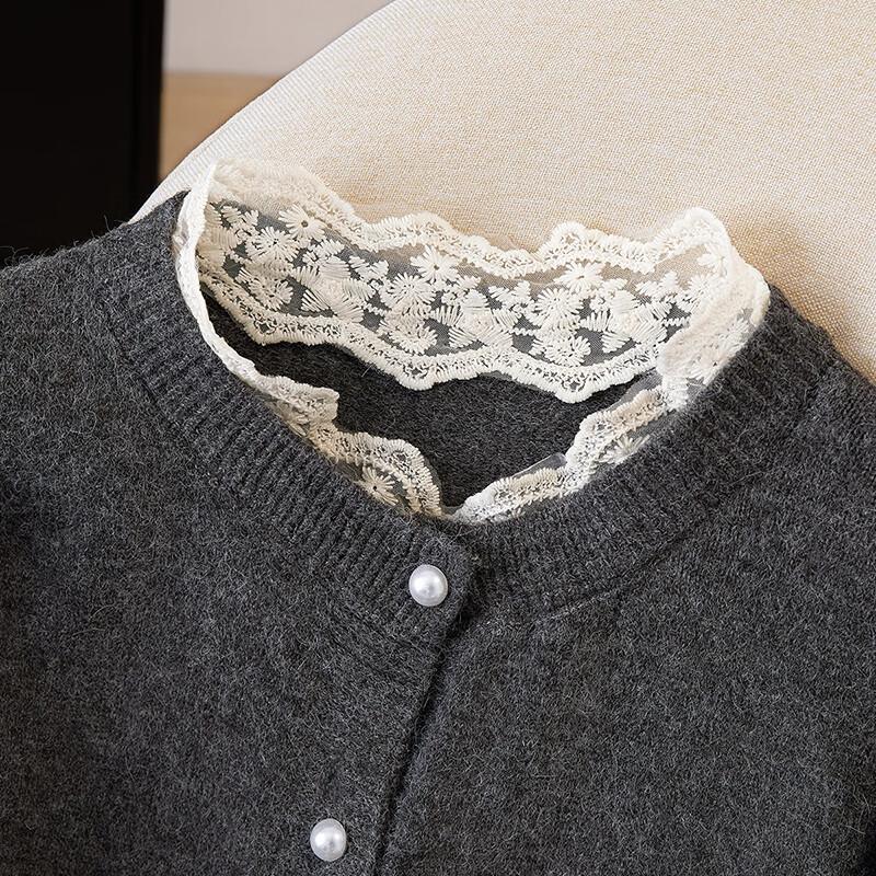 Women's Sweet Lace Patchwork Knit Cardigan