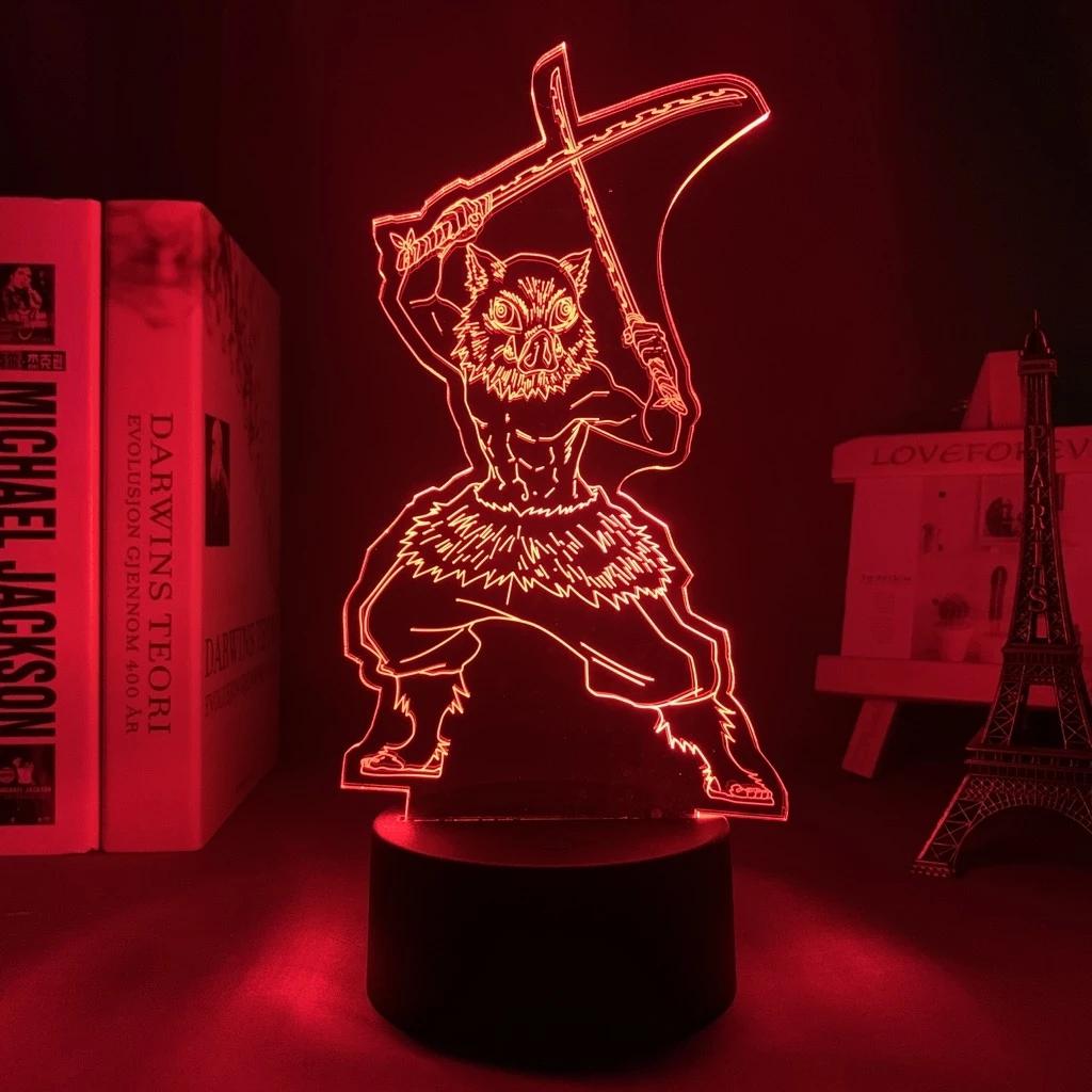 16 colori con telecomando Anime Demone Slayer Inosuke Hashibira Lampada Cool 3D Illusione Luce Notturna Home Room Decor Acrilico Led Light Gift Lamp 16 colori con telecomando Anime Demone Slayer Inosuke Hashibira Lampada Cool 3D Illusione Luce Notturna Home Room Decor Acrilico Led Light Gift Lamp