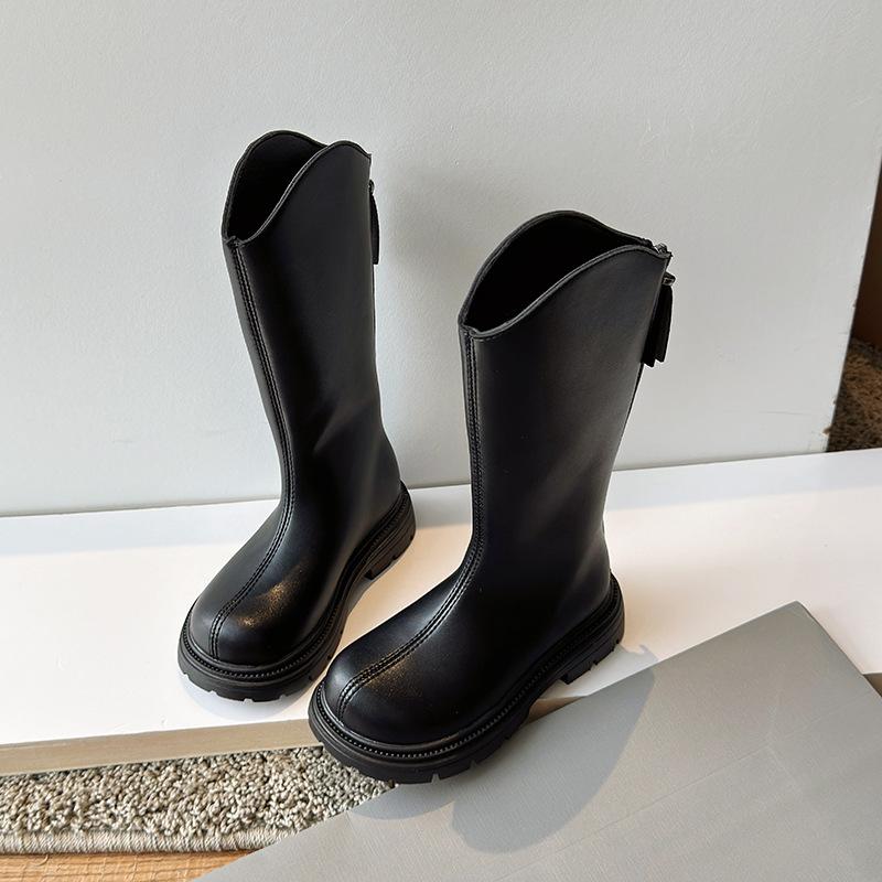 

Девочки две хлопковые сапоги зима 2025 новые детские высокие сапоги бархатные девочки ботинки Мартин средние и старшие детские длинные сапоги 35 yards inner length 21.1 cm