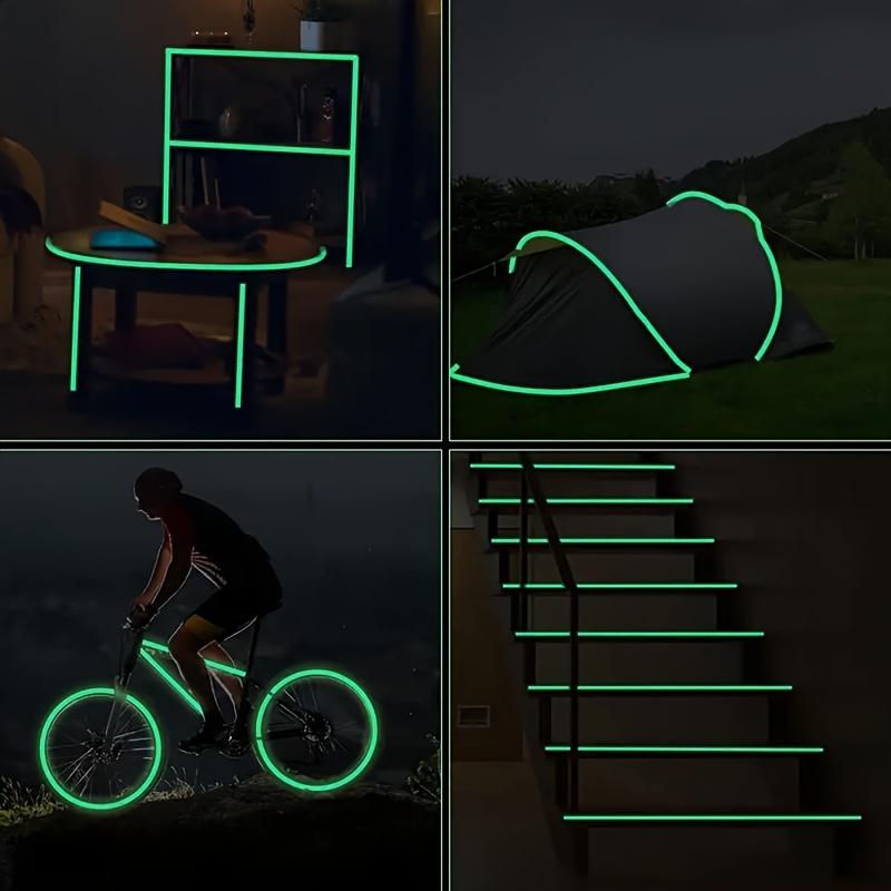 5M Ultra-Bright Glow-in-the-Dark Staircase Safety Tape Fluorescent Green Anti-Collision Adhesive Sticker with PVC Material for Stage and Fire Warning