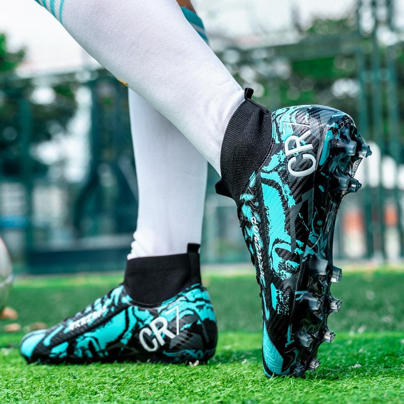 Herren Fußballschuhe Stollen Professionell High-Top Atmungsaktiv Sportlich Fußballstiefel, Outdoor Fußball Trainingsschuhe für FG AG Herren