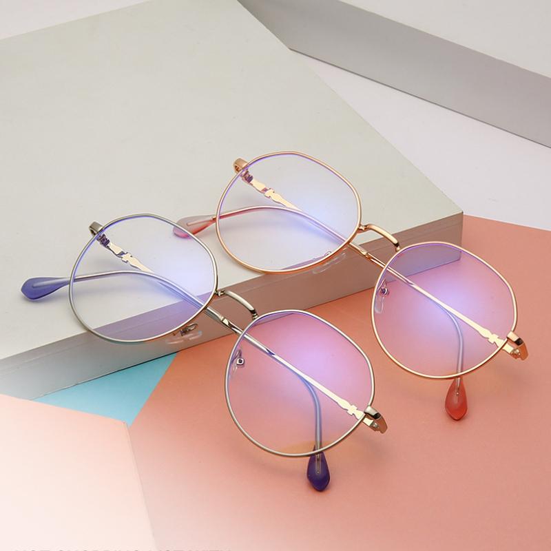 Metal Frame Optical Myopia Glasses For Women Men Round Anti Blue Light Computer Glasses With Diopter -1.0 -1.5 -2.0 -2.5 To -6.0