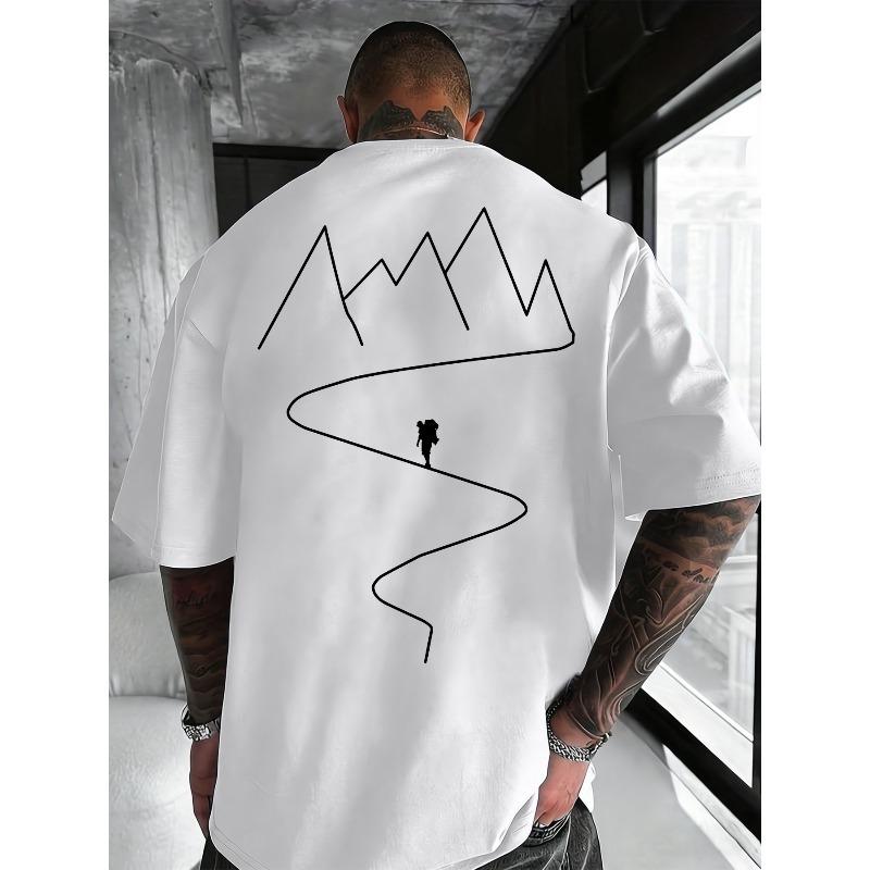 Men'S New Pure Short Sleeve T-Shirt Hiking Print Casual Round Neck Short Sleeve Comfortable Soft Breathable Summer Essential