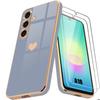 Case for Samsung Galaxy A18 4G/5G, Soft Anti-Scratch Heart Pattern - Blue - 2 Tempered Glass