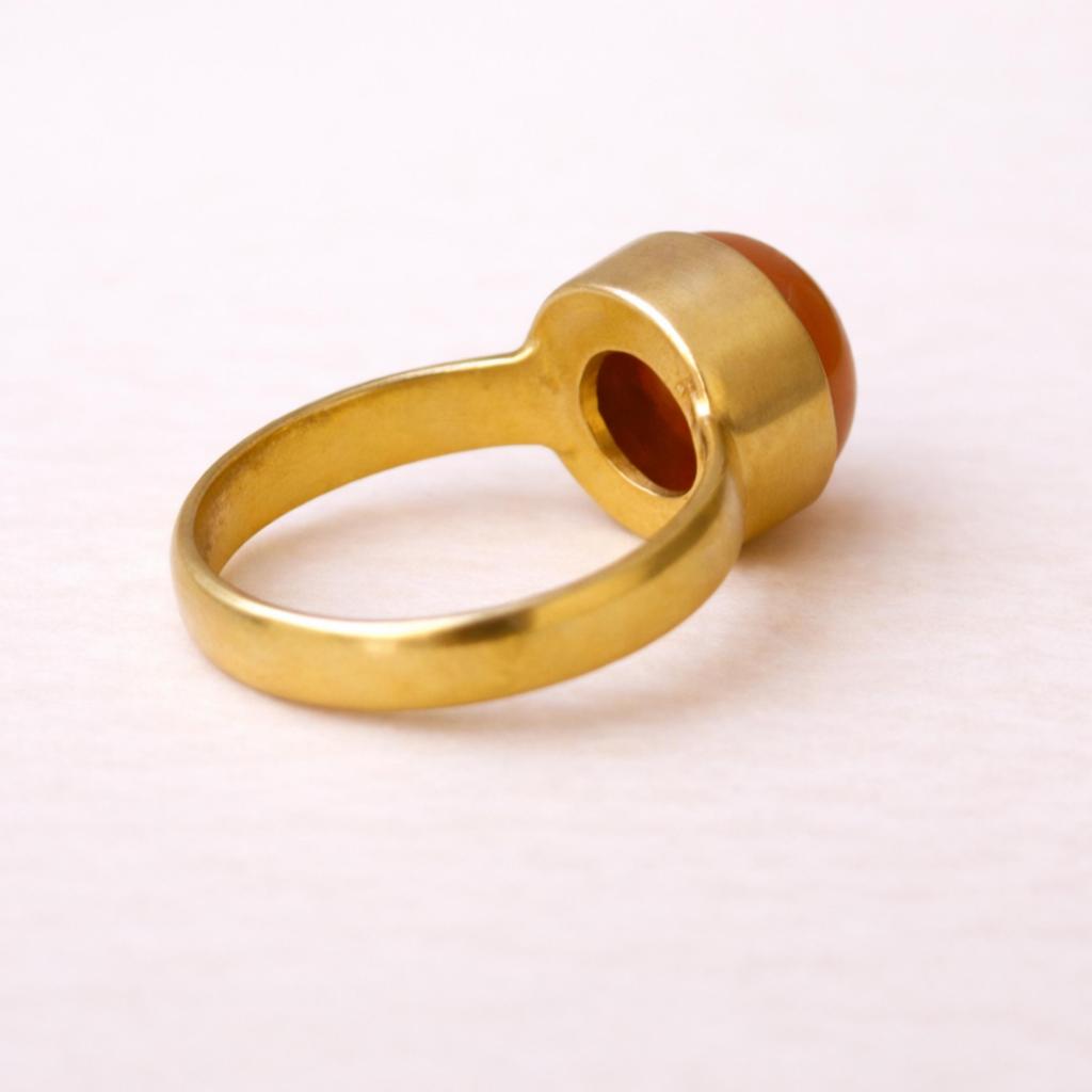 Red Carnelian Round Gemstone Ring, 925 Sterling Silver Ring, Handmade Minimalist Gold Fill Jewelry, Promise Ring