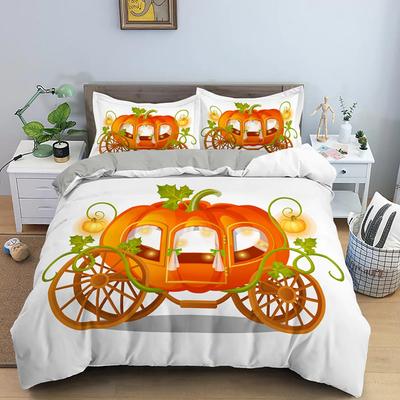 Autumn Pumpkin Truck Duvet Cover Happy Fall Thanksgiving Bedding Set for Children Festival Gifts Quilt Cover Bedroom Decoration