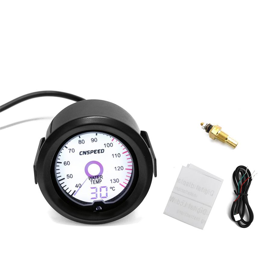 Universal 2"52mm Car Water Temp Temperature Gauge Digital 7-Colors LED Display
