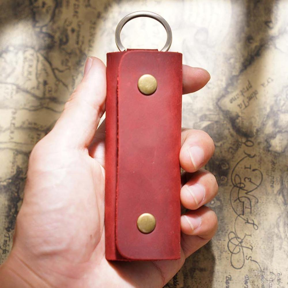 Minimalist Mini Key Bag Genuine Leather Pocket Keychain Case Men Car Key Pouch  Small Gifts