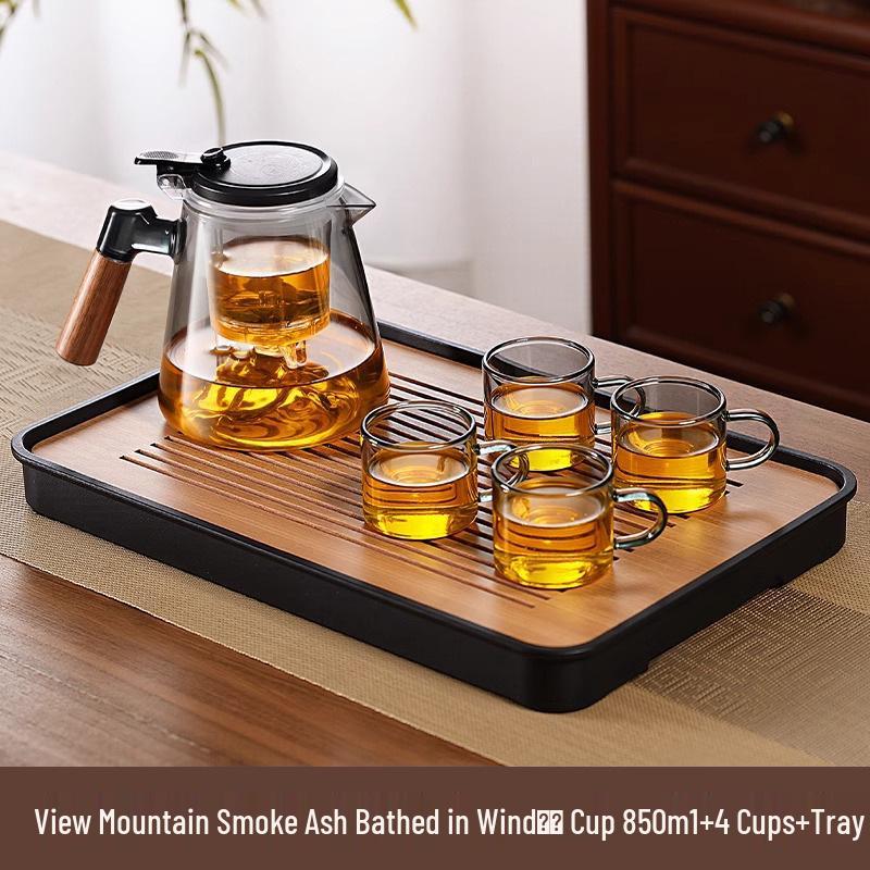 High-Temperature Resistant Glass Teapot with Built-in Tea & Water Separation