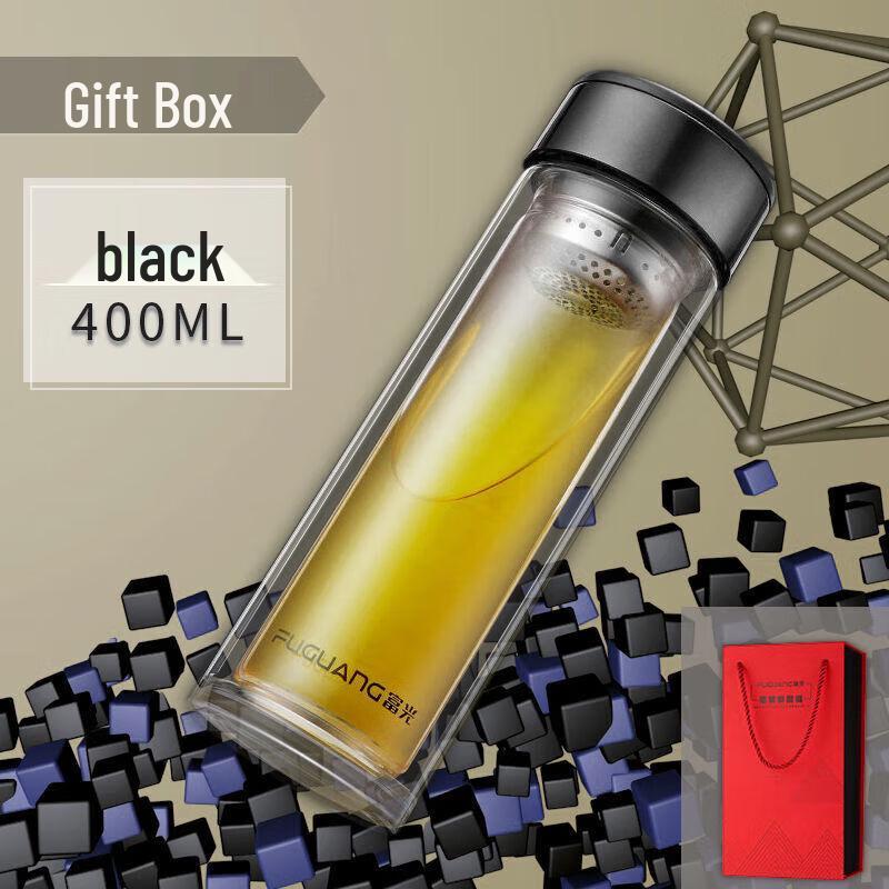 Fuguang Double Wall Glass Tea Infuser Travel Mug