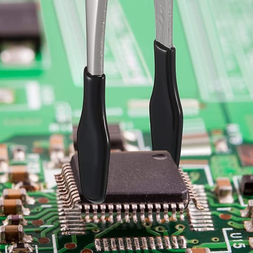 mawaki Rubber Tweezers, Soft Stainless Steel Tweezers, PVC Coated, Industrial, Laboratory, Craft Tweezers, 15cm