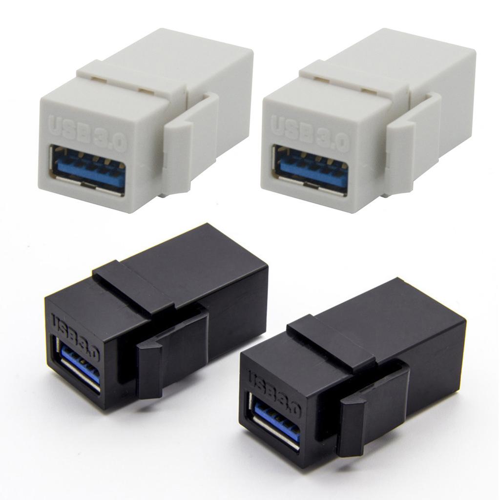 2 Pack USB 3.0 Keystone Jack Inserts USB To USB Adapters Female To Female Connector Insert Snap-in Socket Adapter Port