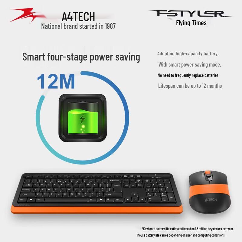 A4TECH FG1010 Wireless Keyboard and Mouse Set