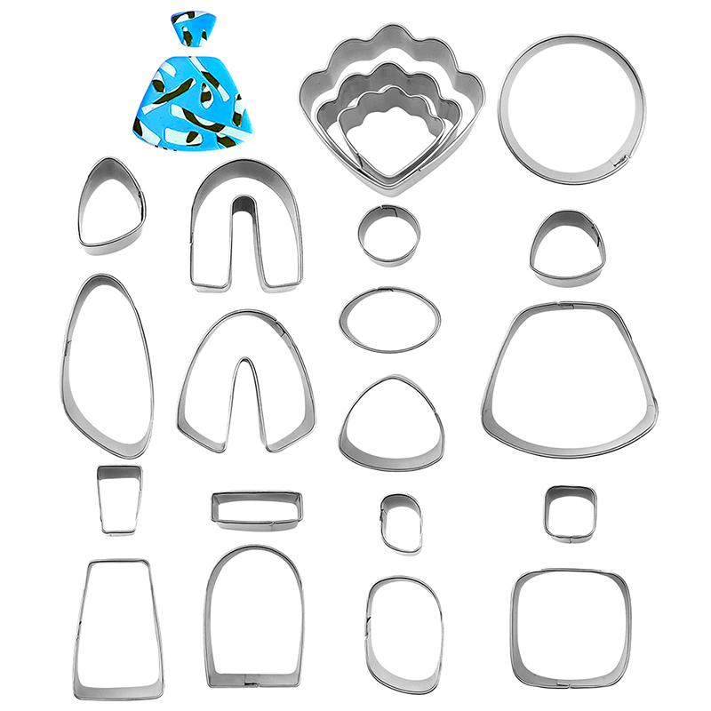 18/21/24 Stück Polymer Clay Ohrring-Ausstecher Geometrie-Form Backform Handgefertigter DIY Schmuckherstellung Kuchen Kekse Ausstecher Kunststoff