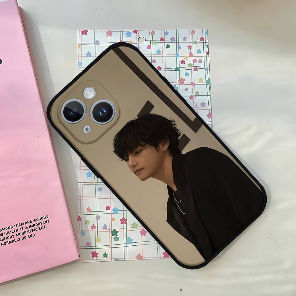 Member K-Kims Tae H-Hyungs Phone Case For IPhone 1716 15 14 13 Pro Max 11 12 Mini X Xs XR Black Silicone Cover