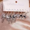 Delicate Crystal CZ Y2K Star Moon Drop Earrings for Women Girl Love Heart Dangle Earrings Party Holiday Jewelry Gifts