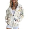 Womens Oversized Hooded Zip-Up Sweatshirt With 3D Printed Winter Casual Loose Fit