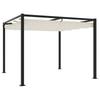 Garden Gazebo with Retractable Roof, Cream, 3x3 M, Steel